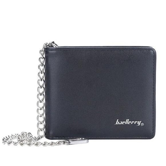 Leather Credit ID Cards Holder Long Chain Wallet Biker Trucker